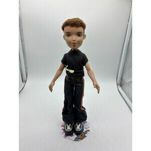Bratz Boyz Cameron Doll with Black T-Shirt, Jeans, and Silver Boots